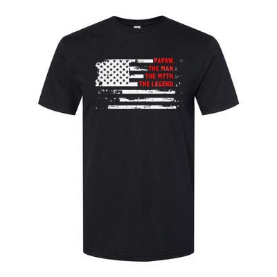 Papaw The Man Myth Legend American USA Flag Father’s Day Softstyle CVC T-Shirt