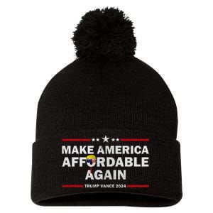 President Trump Make America Affordable Again 2024 Elections Pom Pom 12in Knit Beanie