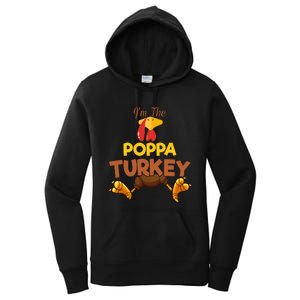 Poppa Turkey Matching Family Group Thanksgiving Gifts  Women's Pullover Hoodie