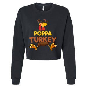 Poppa Turkey Matching Family Group Thanksgiving Gifts  Cropped Pullover Crew