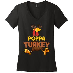 Poppa Turkey Matching Family Group Thanksgiving Gifts  Women's V-Neck T-Shirt