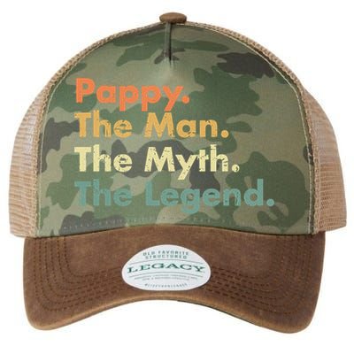 Pappy The Man The Myth The Legend Father Dad Uncle Gift Legacy Tie Dye Trucker Hat