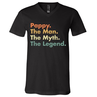 Pappy The Man The Myth The Legend Father Dad Uncle Gift V-Neck T-Shirt