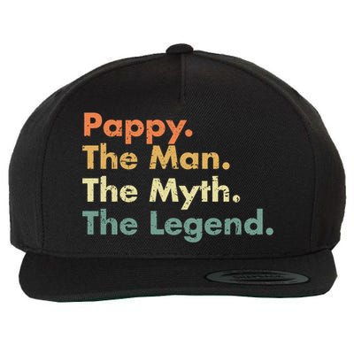 Pappy The Man The Myth The Legend Father Dad Uncle Gift Wool Snapback Cap