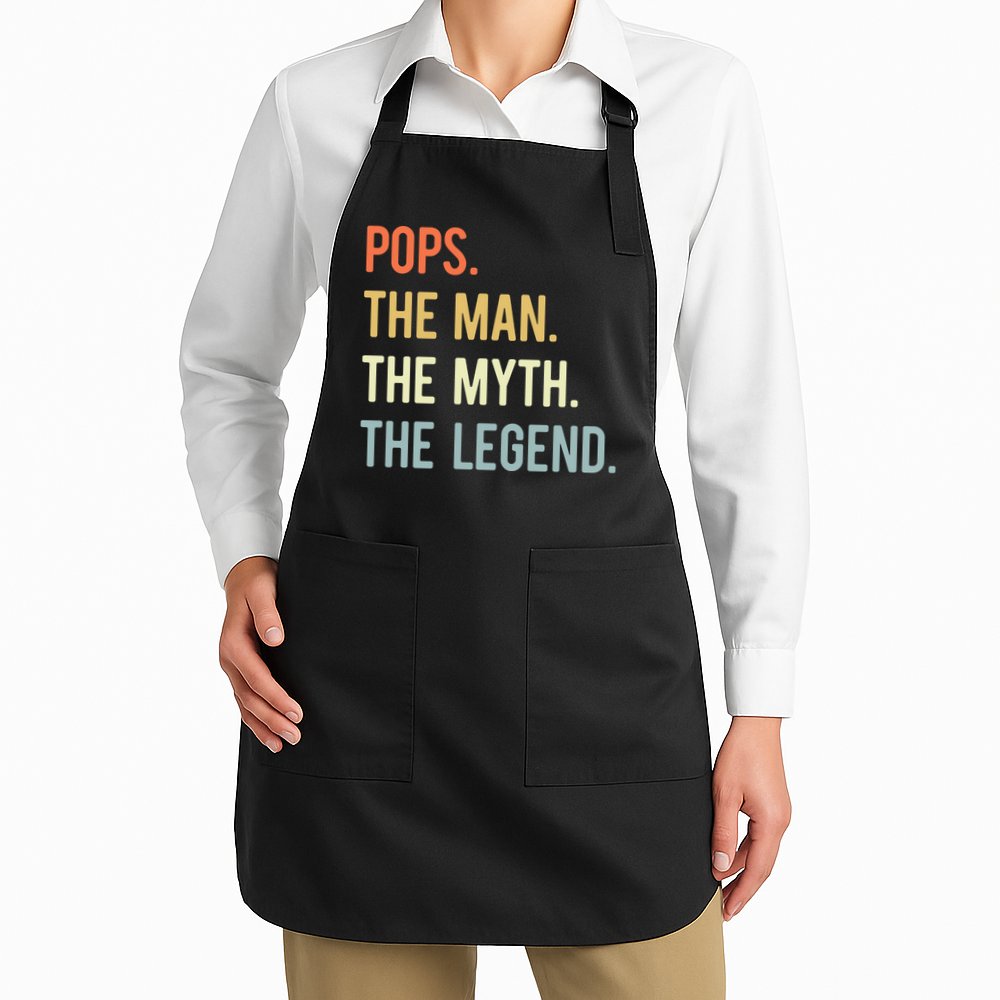 Pops The Man The Myth The Legend Retro Vintage Apron