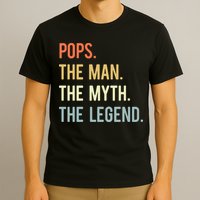 Pops The Man The Myth The Legend Retro Vintage T-Shirt