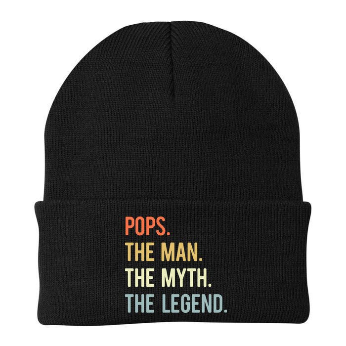 Pops The Man The Myth The Legend Retro Vintage Beanie