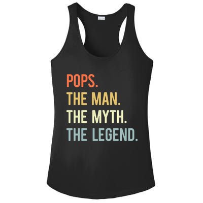 Pops The Man The Myth The Legend Retro Vintage Ladies PosiCharge Competitor Racerback Tank