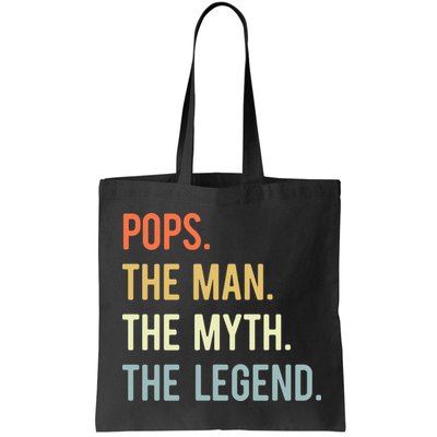 Pops The Man The Myth The Legend Retro Vintage Bag