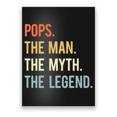 Pops The Man The Myth The Legend Retro Vintage Poster