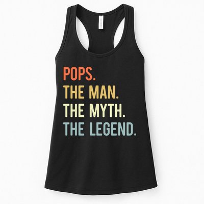 Pops The Man The Myth The Legend Retro Vintage Womens Tank Top