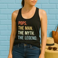 Pops The Man The Myth The Legend Retro Vintage Womens Tank Top