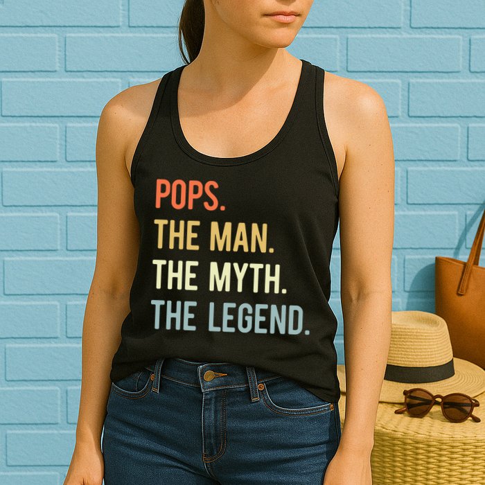 Pops The Man The Myth The Legend Retro Vintage Womens Tank Top