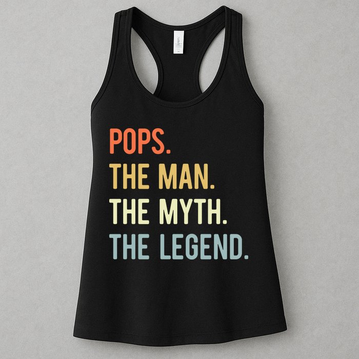 Pops The Man The Myth The Legend Retro Vintage Womens Tank Top