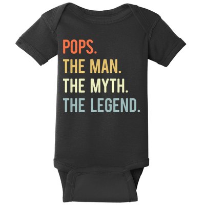 Pops The Man The Myth The Legend Retro Vintage Baby Bodysuit
