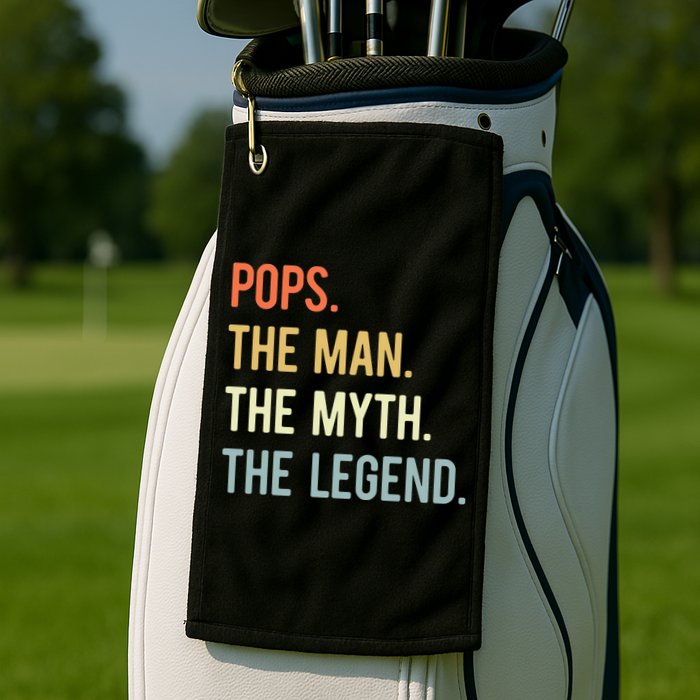 Pops The Man The Myth The Legend Retro Vintage Golf Towel