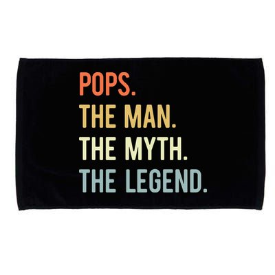 Pops The Man The Myth The Legend Retro Vintage Microfiber Hand Towel