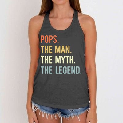 Pops The Man The Myth The Legend Retro Vintage Women's Knotted Racerback Tank