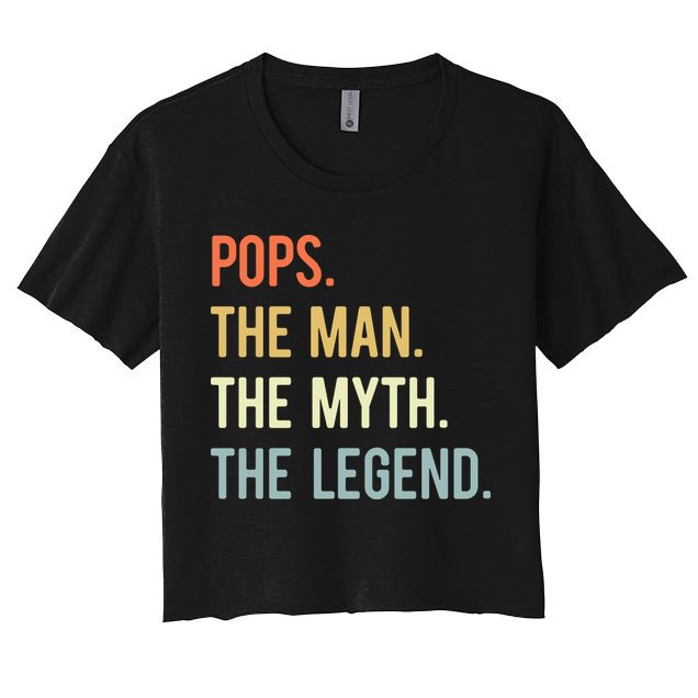 Pops The Man The Myth The Legend Retro Vintage Crop Top