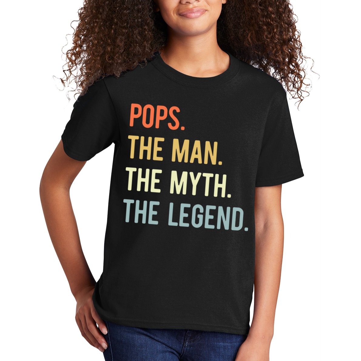 Pops The Man The Myth The Legend Retro Vintage Kids T-Shirt