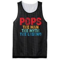 Pops The Man The Myth The Legend Fathers Day Grandpa Mesh Reversible Basketball Jersey Tank