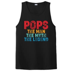 Pops The Man The Myth The Legend Fathers Day Grandpa PosiCharge Competitor Tank