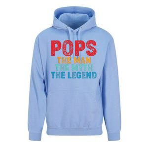 Pops The Man The Myth The Legend Fathers Day Grandpa Unisex Surf Hoodie