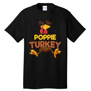 Poppie Turkey Matching Family Group Thanksgiving Gifts  Tall T-Shirt