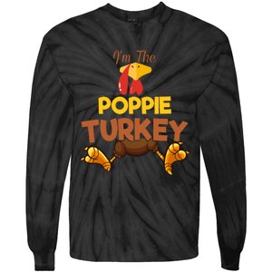 Poppie Turkey Matching Family Group Thanksgiving Gifts  Tie-Dye Long Sleeve Shirt