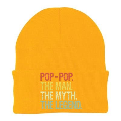 PopPop The Man The Myth The Legend Fathers Gift  Knit Cap Winter Beanie