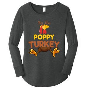 Poppy Turkey Matching Family Group Thanksgiving Gifts  Women's Perfect Tri Tunic Long Sleeve Shirt