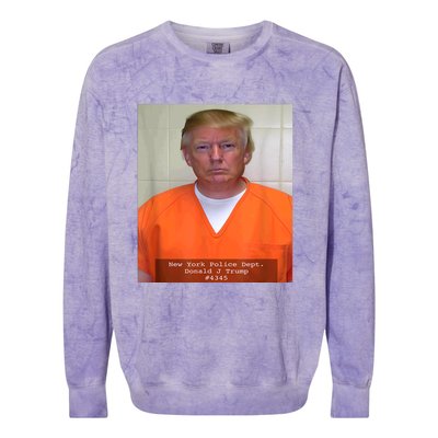 President Trump Mug Shot Colorblast Crewneck Sweatshirt