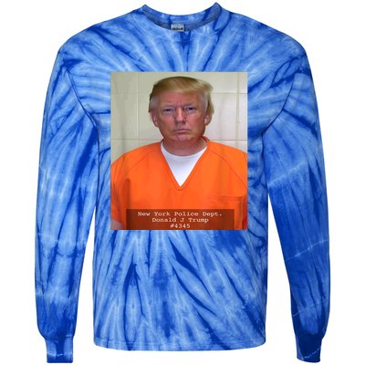 President Trump Mug Shot Tie-Dye Long Sleeve Shirt