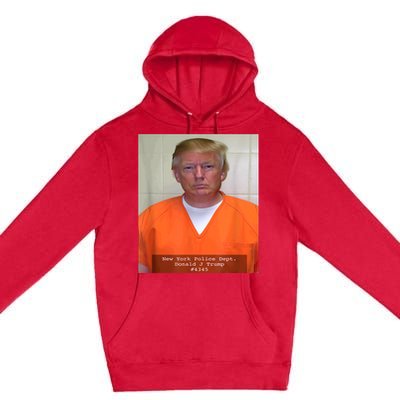 President Trump Mug Shot Premium Pullover Hoodie