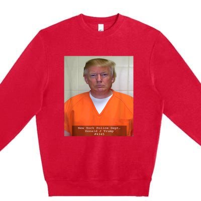 President Trump Mug Shot Premium Crewneck Sweatshirt