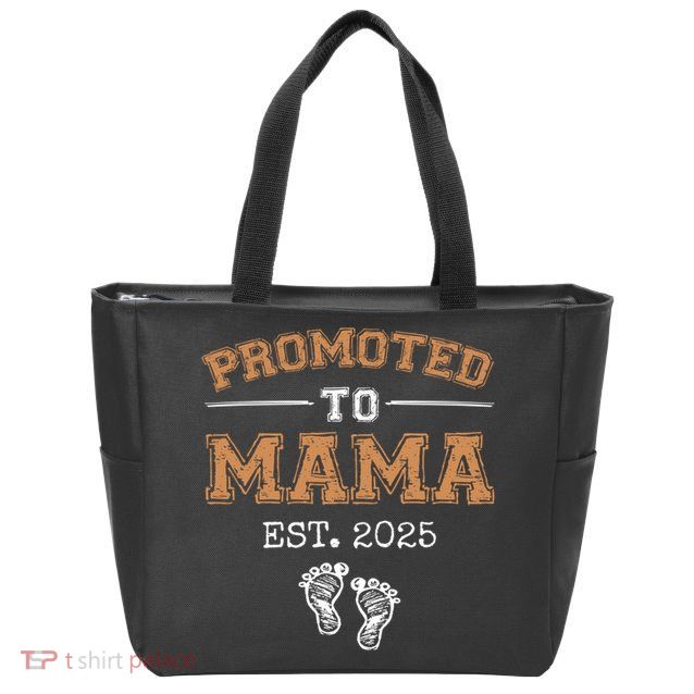 Promoted To Mama Est 2025 Mom To Be Gifts First Time Mama  Zip Tote Bag