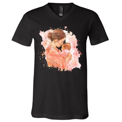 Promoted To Meemaw Est 2025 Soon To Be Mom Mother's Day V-Neck T-Shirt