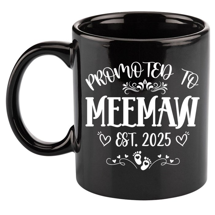 Promoted To Meemaw Est 2025 Soon To Be Mom Mother's Day 11oz C Handle Ceramic Mug