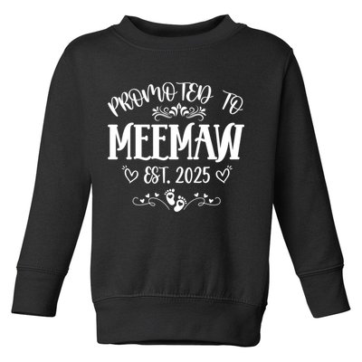 Promoted To Meemaw Est 2025 Soon To Be Mom Mother's Day Toddler Sweatshirt