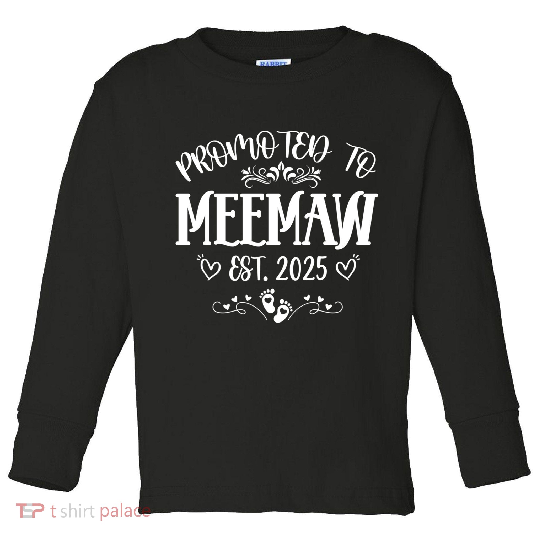 Promoted To Meemaw Est 2025 Soon To Be Mom Mother's Day Toddler Long Sleeve Shirt