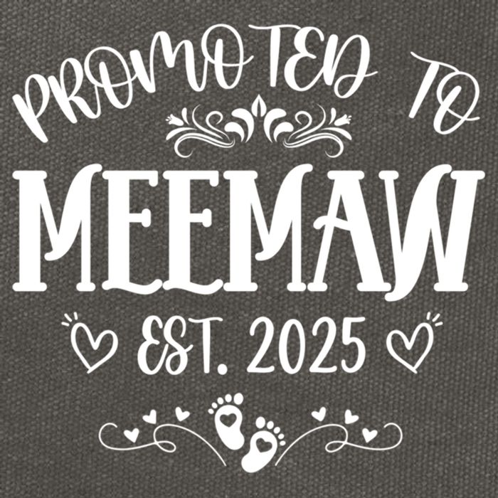 Promoted To Meemaw Est 2025 Soon To Be Mom Mother's Day Cotton Canvas Backpack