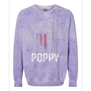 Poppy The Man The Myth The Legend Grandpa Gift Colorblast Crewneck Sweatshirt