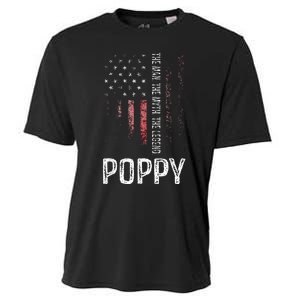 Poppy The Man The Myth The Legend Grandpa Gift Cooling Performance Crew T-Shirt