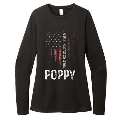 Poppy The Man The Myth The Legend Grandpa Gift Womens CVC Long Sleeve Shirt