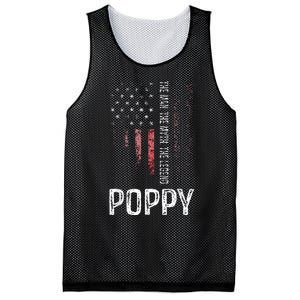 Poppy The Man The Myth The Legend Grandpa Gift Mesh Reversible Basketball Jersey Tank