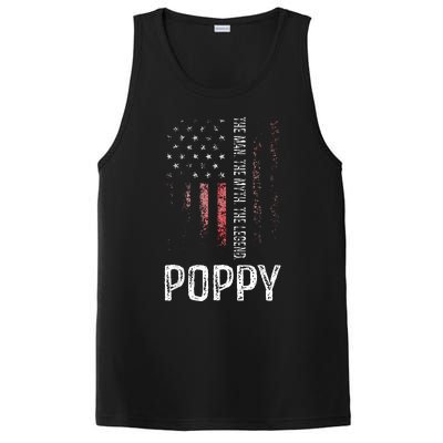 Poppy The Man The Myth The Legend Grandpa Gift PosiCharge Competitor Tank