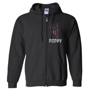 Poppy The Man The Myth The Legend Grandpa Gift Full Zip Hoodie