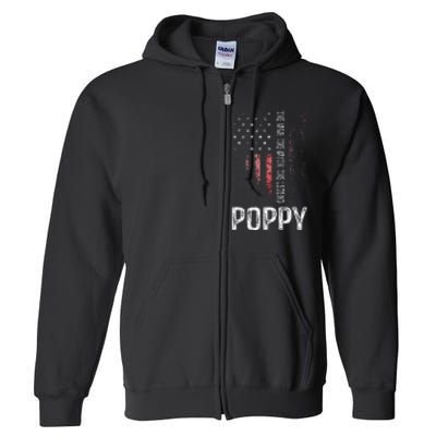 Poppy The Man The Myth The Legend Grandpa Gift Full Zip Hoodie