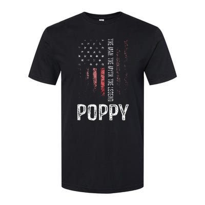 Poppy The Man The Myth The Legend Grandpa Gift Softstyle® CVC T-Shirt