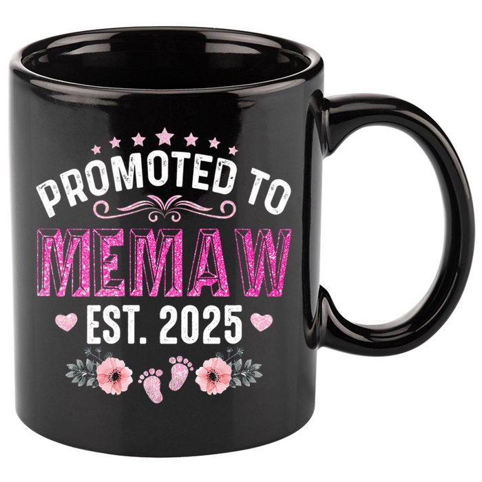 Promoted To Meemaw Est 2025 Soon To Be Mom Mother's Day 11oz C Handle Ceramic Mug